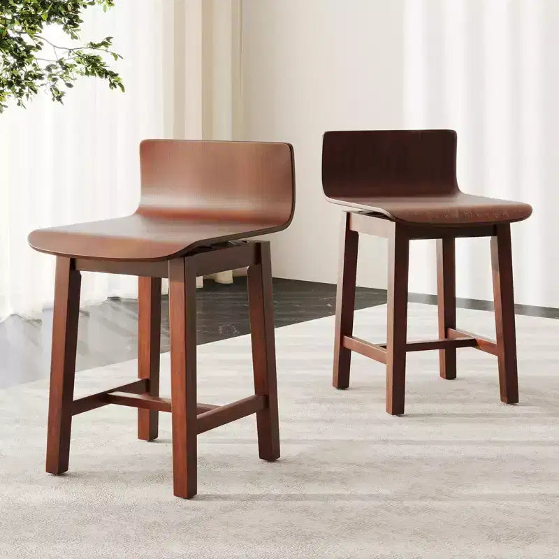 Lot de 4 Chaises de Salle à Manger Pivotantes Costway Chaises de Cuisine de Ferme en Bois Chaises d'Appoint sans Accoudoirs