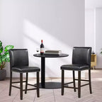 Costway Set of 4 Bar Stools PVC Leather Counter Height Chairs for Kitchen Island Black