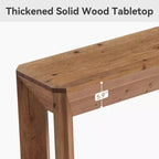 Console en bois massif Lantine 63 pour salon, table d'entrée de style rustique avec pieds évasés intégrés pour couloir