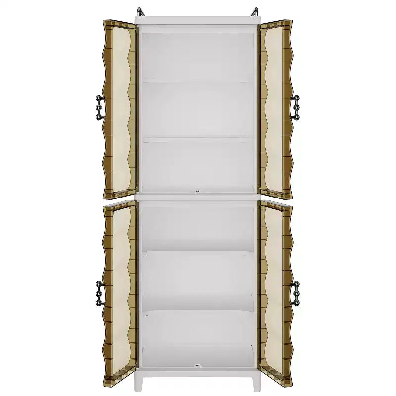 VECELO Meuble de rangement étroit et haut à 2/3 niveaux, organisateur de rangement fin pour salle de bain avec doubles portes transparentes pour petits espaces, marron thé
