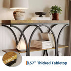 39 Industrial Entryway Table, 3 Tier Narrow Long Sofa Table, Behind Couch Console Table with Metal Frame for Living Room Hallway Foyer