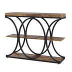 39 Industrial Entryway Table, 3 Tier Narrow Long Sofa Table, Behind Couch Console Table with Metal Frame for Living Room Hallway Foyer