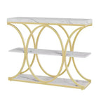 39 Industrial Entryway Table, 3 Tier Narrow Long Sofa Table, Behind Couch Console Table with Metal Frame for Living Room Hallway Foyer