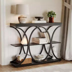 39 Industrial Entryway Table, 3 Tier Narrow Long Sofa Table, Behind Couch Console Table with Metal Frame for Living Room Hallway Foyer