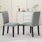 Costway Dining Chair Set of 2 Mid-Century Modern Fabric Upholstered Parson Chairs