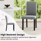 Costway Dining Chair Set of 2 Mid-Century Modern Fabric Upholstered Parson Chairs