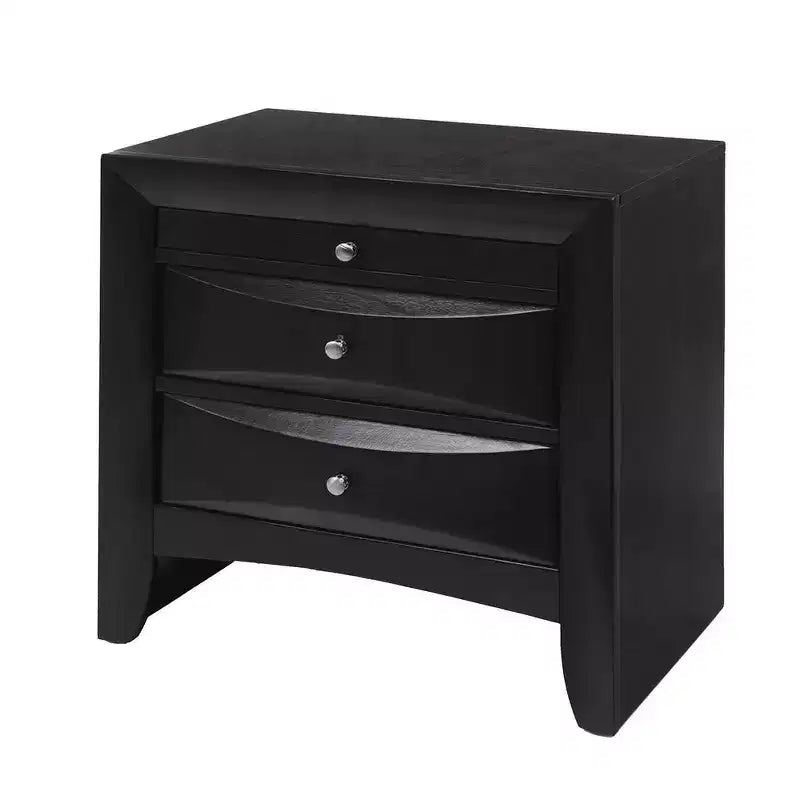 Table de chevet contemporaine en bois à 2 tiroirs Royal Hampton de Ireland, noire