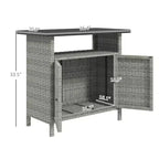 Armoire de rangement extérieure en osier avec deux portes et étagère pour le rangement de serviettes de piscine
