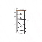 Over Toilet Storage 3 - Tier 2 - Tier Bathroom Organizer Freestanding Shelf with Adjustable Feet Rustic Brown and Black