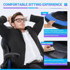Chaise de jeu ergonomique TUYOHW, chaise de bureau avec dossier en S, mode bascule et hauteur réglable, mousse haute résilience