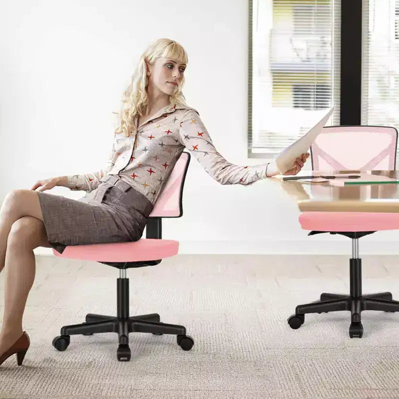 Chaise de bureau TUYOHW à roulettes en maille, croisée pivotante, avec hauteur réglable et soutien lombaire, chaise de jeu à dossier bas pour le bureau