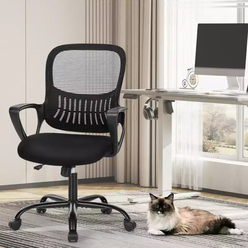 TUYOHW Chaise de bureau en maille à roulettes, Hauteur 41,5" réglable, Fauteuil gamer pour bureau