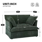 Fauteuil d'appoint surdimensionné Whisen 47.2, fauteuil en chenille, canapé simple confortable comme un nuage avec base et accoudoirs modernes