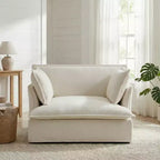 Fauteuil d'appoint surdimensionné Whisen 47.2, fauteuil en chenille, canapé simple confortable comme un nuage avec base et accoudoirs modernes