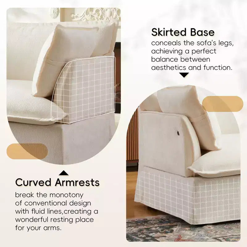Fauteuil d'appoint surdimensionné Whisen 47.2, fauteuil en chenille, canapé simple confortable comme un nuage avec base et accoudoirs modernes