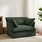 Whisen 47.2 Oversized Accent Chair, Chenille Armchair, Cloud-Like Comfy Single Sofa with Modern Base & Armrest