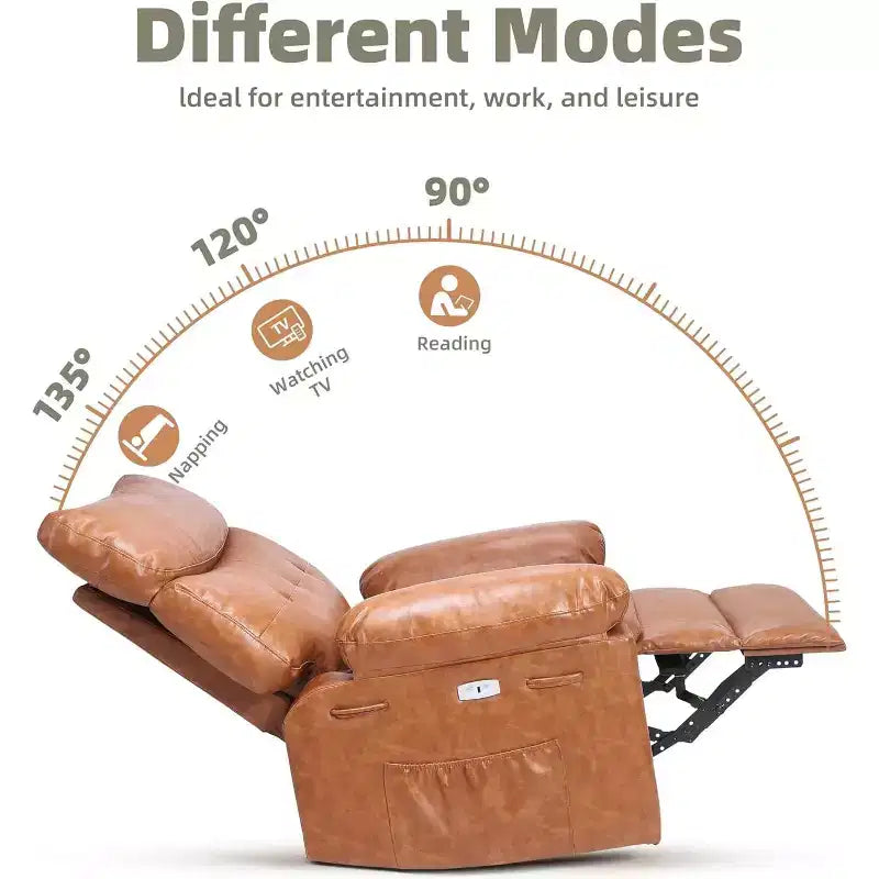 Power Lift Recliner Chair with Heat and Massage, Giant 27 Wide Seat, 360 Swivel Manual Rocker, Remote Control Oversized Recliner for Living Room