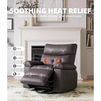 Power Lift Recliner Chair with Heat and Massage, Giant 27 Wide Seat, 360 Swivel Manual Rocker, Remote Control Oversized Recliner for Living Room