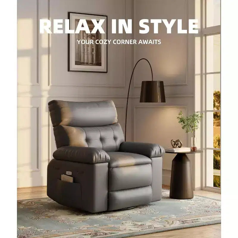 Power Lift Recliner Chair with Heat and Massage, Giant 27 Wide Seat, 360 Swivel Manual Rocker, Remote Control Oversized Recliner for Living Room