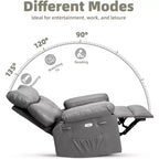 Power Lift Recliner Chair with Heat and Massage, Giant 27 Wide Seat, 360 Swivel Manual Rocker, Remote Control Oversized Recliner for Living Room