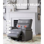 Power Lift Recliner Chair with Heat and Massage, Giant 27 Wide Seat, 360 Swivel Manual Rocker, Remote Control Oversized Recliner for Living Room