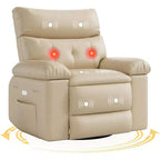 Power Lift Recliner Chair with Heat and Massage, Giant 27 Wide Seat, 360 Swivel Manual Rocker, Remote Control Oversized Recliner for Living Room
