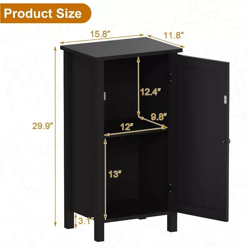 Meuble de rangement avec porte en rotin tressé, Organisateur autoportant peu encombrant à 2 niveaux, Table de chevet de finition pour salle de bain, cuisine, salon