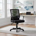 Homy Casa Mid-Back Mesh Desk Chair with Adjustable Height for Home Office or Study Area, Black