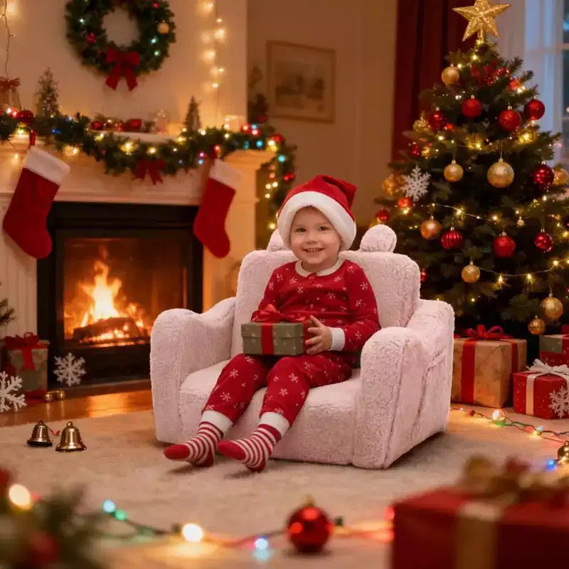 Kinder King Toddler Sofa Chair, 2-in-1 Foldable Baby Couch Flip Open Sofa Bed for Playroom, Pink