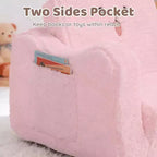 Kinder King Toddler Sofa Chair, 2-in-1 Foldable Baby Couch Flip Open Sofa Bed for Playroom, Pink