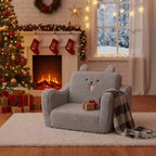 Kinder King Toddler Sofa Chair, 2-in-1 Foldable Baby Couch Flip Open Sofa Bed for Playroom, Pink