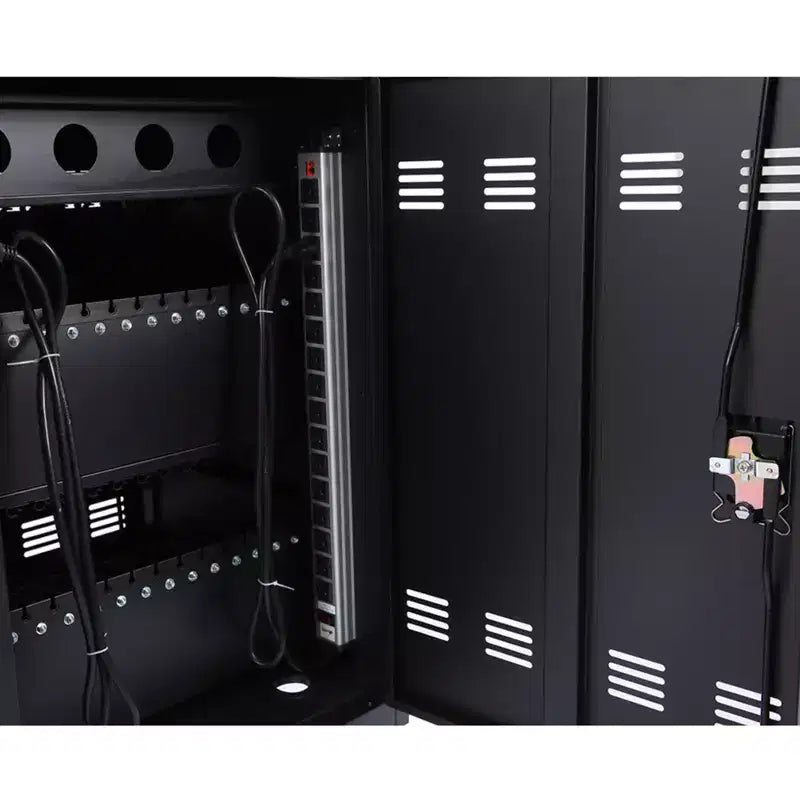 35 Device Mobile Charging Cart Station with Lock Key 2 Locking Caster Steel Construction Laptop and Tablet Storage Cart