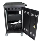35 Device Mobile Charging Cart Station with Lock Key 2 Locking Caster Steel Construction Laptop and Tablet Storage Cart