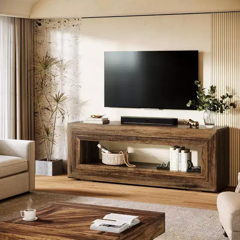 Lantine 63 TV Stand for 55/60/65/75-Inch TV, 2-Tier TV Console, Media Television Console, Entertainment Center for Living Room, Bedroom