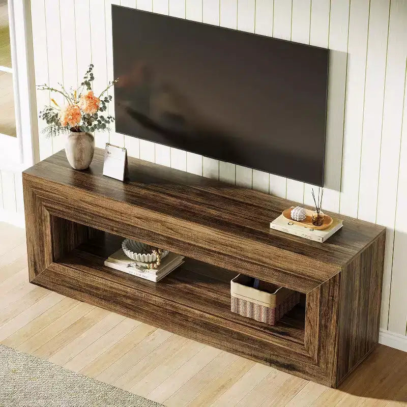Lantine 63 TV Stand for 55/60/65/75-Inch TV, 2-Tier TV Console, Media Television Console, Entertainment Center for Living Room, Bedroom