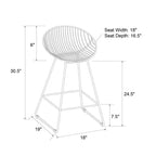 GDFStudio Orin Modern Mesh Steel Bar Stool