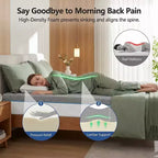 Dyonery Cooling Memory Foam Mattress, Dual-Sided Firmness with Ice Silk Cover, Green Tea Gel Bed for Sleep Support
