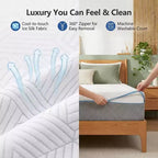 Dyonery Cooling Memory Foam Mattress, Dual-Sided Firmness with Ice Silk Cover, Green Tea Gel Bed for Sleep Support
