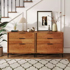 Costway 3-Drawer Dresser w/ Metal Support Legs & Anti-tipping Kit for Bedroom Cherry