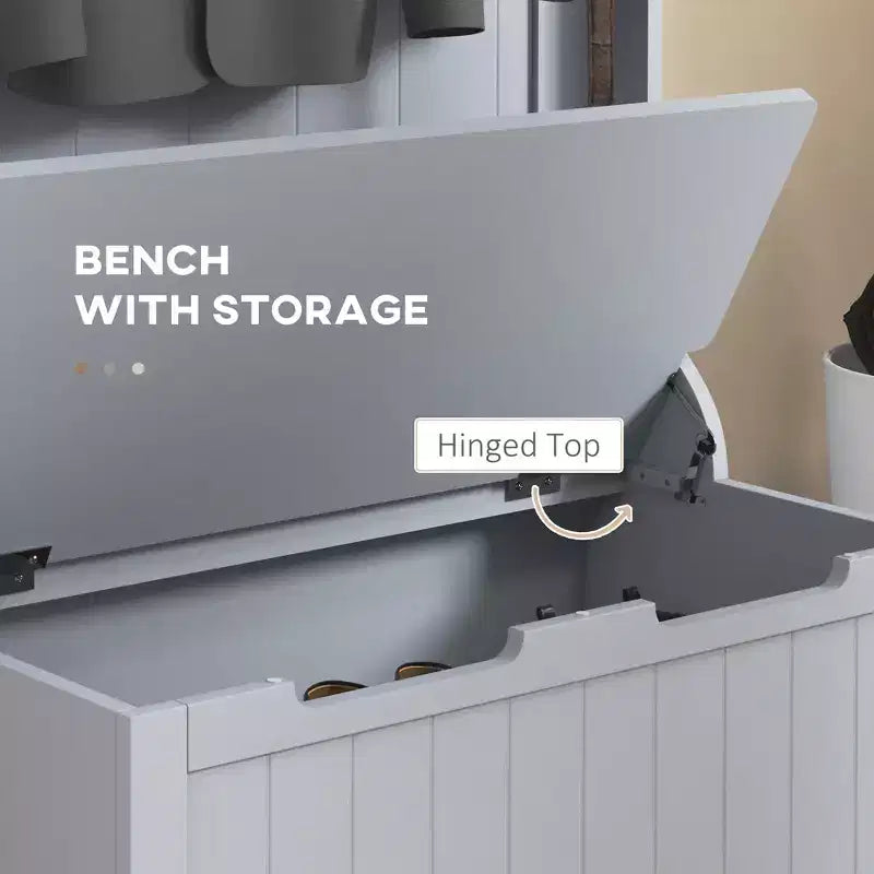 Meuble d'entrée avec porte-manteau et banc, banc de vestiaire avec rangement et patères