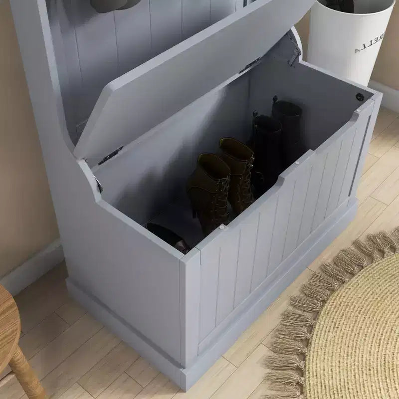 Meuble d'entrée avec porte-manteau et banc, banc de vestiaire avec rangement et patères