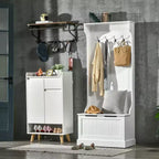 Meuble d'entrée avec porte-manteau et banc, banc de vestiaire avec rangement et patères
