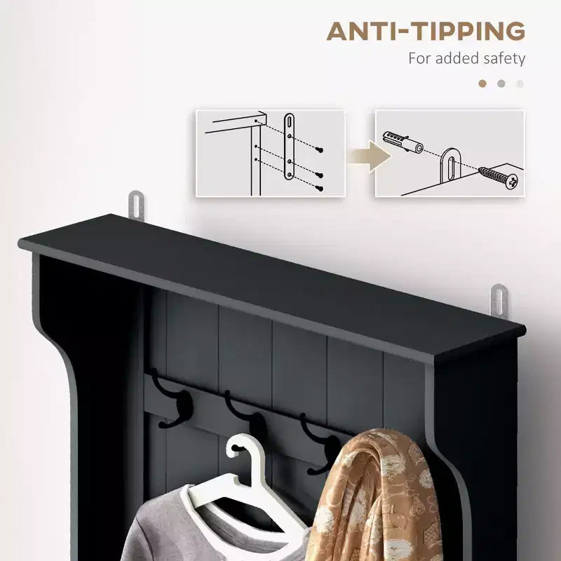 Meuble d'entrée avec porte-manteau et banc, banc de vestiaire avec rangement et patères