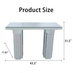 43 Mirrored Console Table, Entryway Table & Behind the Couch Table, Modern Rectangular Sofa Table for Living Room or Hallway-Panipeachy
