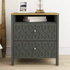 Tables de chevet Galano Modern à 2 tiroirs avec rangement ouvert - Lot de 2 - 53,1 cm (L) x 39,9 cm (P) x 57,7 cm (H)