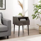 GDFStudio Marlow Modern Nightstand with Drawer and Open Storage