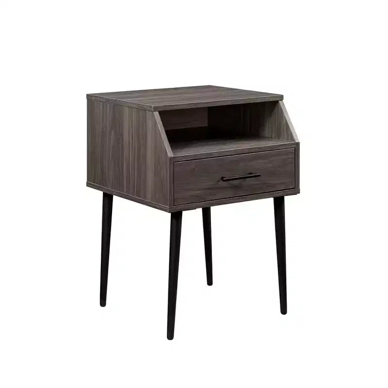 GDFStudio Marlow Modern Nightstand with Drawer and Open Storage