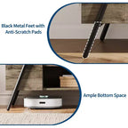 Meuble TV, Meuble de divertissement moderne avec étagère réglable, trous passe-câbles, console multimédia, pieds en métal en forme de U, pour salon, chambre à coucher, mobilier de bureau