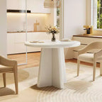 Tribesigns Table de salle à manger ronde pour 2-4 personnes, petite table de cuisine de 80 cm avec base robuste, mobilier de salle à manger moderne pour salle à manger, salon, blanc