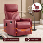 Fauteuil inclinable manuel massant et chauffant en similicuir noir avec fonction bascule et pivot pour salon